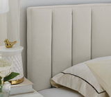 Upholstered Platform Bed Frame, King, Linen, SPECIAL in Box, Color Shell