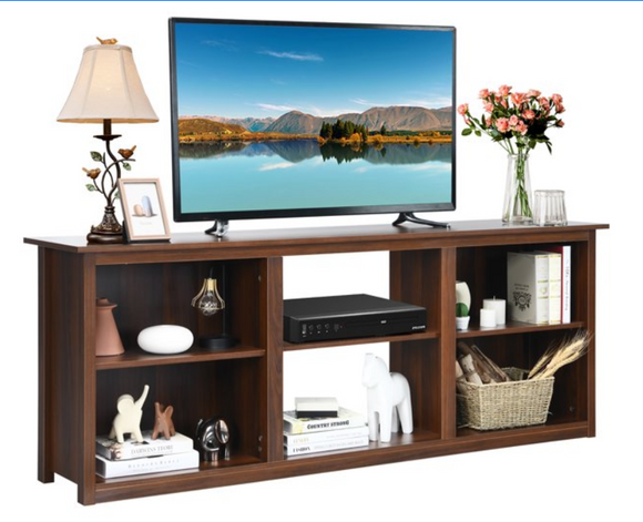 Entertainment Media Console Center Up to 75'' Walnut, assembled