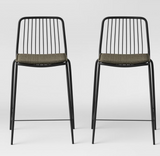 Set of 2  Square Seat Wire, 24.5`` Counter Height Barstool