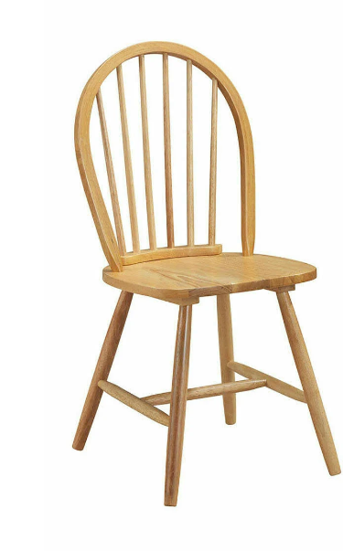 Vintage Windsor Wood Chair with Spindle Back for Dining Room, Natural