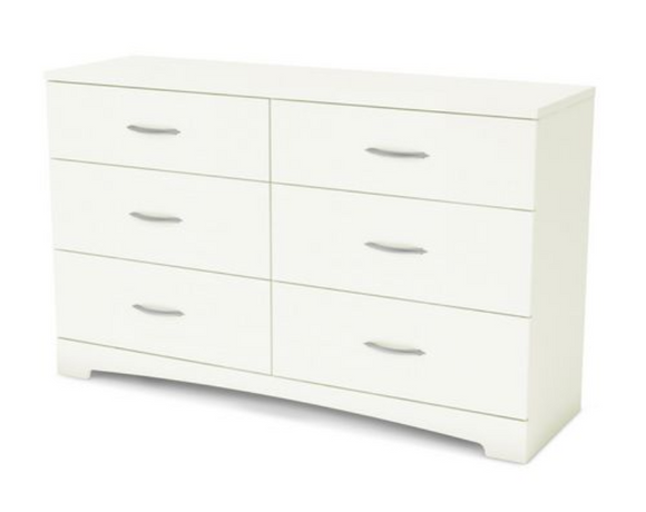 south shore 6 drawer double dresser, assembled, scratch & dent