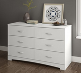 south shore 6 drawer double dresser, assembled, scratch & dent