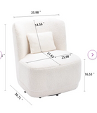 prattsburgh 26.23 swivel bartel chair, sherpa, white