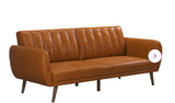 Brittany 81.5`` Faux Leather Sleeper, Caramel