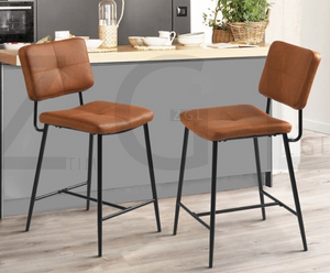 upholstered 24.5`` counter stool, brown, 2 piece set