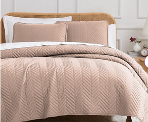 Denegal Quilt Set, no packaging, dusty rose, queen