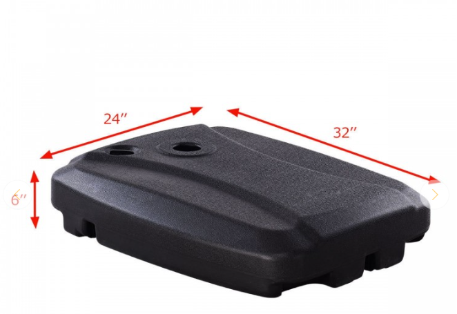 60L Plastic Weighted Fill Water or Sand,  Patio Umbrella Base with wheels