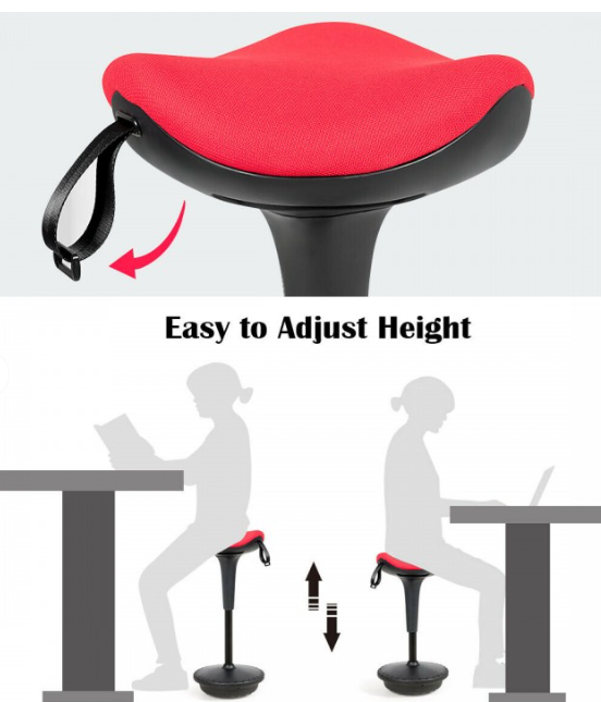 Adjustable Swivel Sitting Balance Wobble Stool Standing Desk Chair