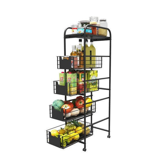 Slim Storage Cart Shelving Unit Organizer, 33`` tall x 15`` wide