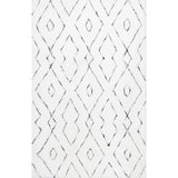 Sofie Geometric Handmade Tufted Area Rug in White - 5' X 8'