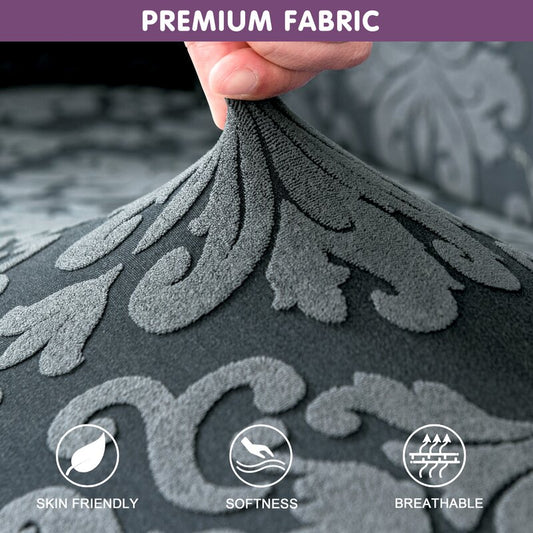 2 Pak, Stretch Jacquard Damask Ruffle Skirt Dining Chair Slipcover, Blue