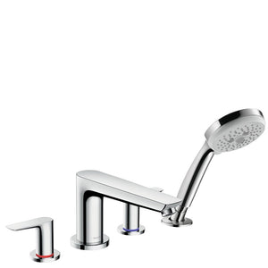 Talis E Double Handle Deck Mounted Roman Tub Filler with Diverter and Handshower