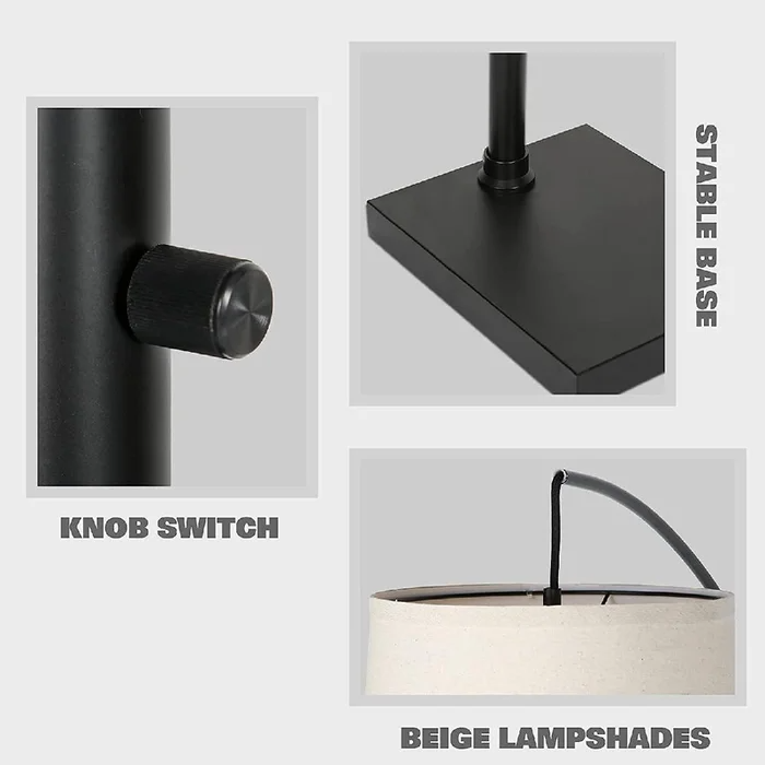 Trinity Arc Floor Lamp, 3 Lights, Heavy Base, Black, 79`` tall