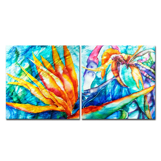 Birds in Paradise, 2 piece wall art