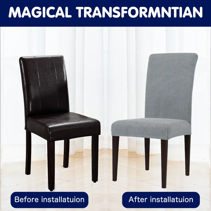 Dining Chair Slipcover, 2 piece light grey