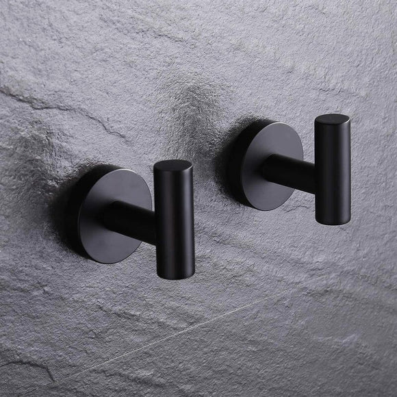 Wall Mounted Towel Hook, Matte Black, 2 piece