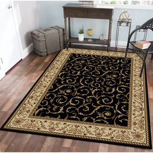 Weisgerber Oriental Black Area Rug - 5'5 X 7'7