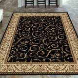 Weisgerber Oriental Black Area Rug - 5'5 X 7'7