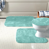 Woodacre Bath Rug Set, Seafoam