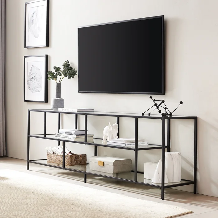 Wootton Tv Stand, Black/Glass, up to 85`` TV