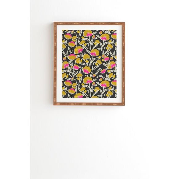 Zebrini Floral Mambo' - Picture Frame Graphic Art Print on Wood