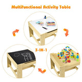 Kids Table Chairs Set With Storage Boxes Blackboard Whiteboard Drawing