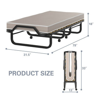 MAYFULL Steel Folding Bed with Memory Foam