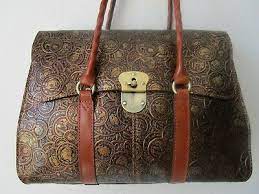 Patricia Nash Leather Handbag - Vienna - Bronze