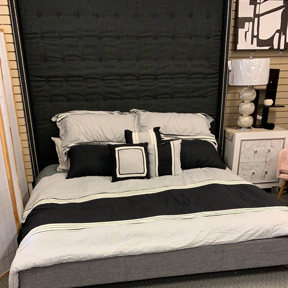 Kitsco King bed - mix & match - dark grey headboard / grey frame - extra discount