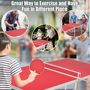 60 Inches Portable Tennis Ping Pong Folding Table with Accessories, assembled
