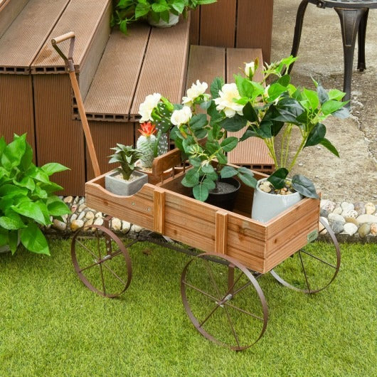 Wooden Wagon Plant Bed