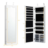 5 LEDs Jewelry Armoire Wall Mounted / Door Hanging Mirror, white, slight scratch 7 dent