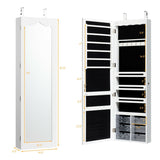 5 LEDs Jewelry Armoire Wall Mounted / Door Hanging Mirror, white