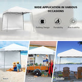 10 x 10 Feet Pop Up Tent Slant Leg Canopy with Roll-up Side Wall *UNASSEMBLED/IN BOX* - NP10024WH