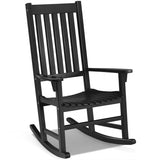 Indoor Outdoor Wooden High Back Rocking Chair, fully assembled