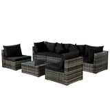 7 Pieces Rattan Sectional Sofa Set - *UNASSEMBLED/IN BOXES(3)* - HW68058DK