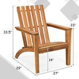 Outdoor Durable Patio Acacia Wood Adirondack Lounge Armchair *SCRATCH & DENT* - OP70602BK-SD