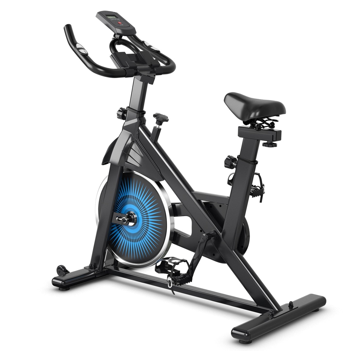 Indoor Silent Belt Drive Adjustable Resistance Cycling Stationary Bike, fully assembled