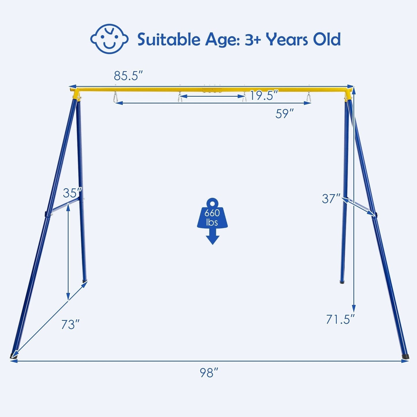 Extra-Large A-Shaped Swing Stand with Anti-Slip Footpads *UNASSEMBLED/IN BOX* - reg $248.99