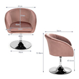 360 Degree Swivel Makeup Stool Accent Chair with Round Back and Metal Base
