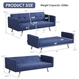 Convertible Futon Sofa Bed Folding Recliner with USB Ports and Power Strip, SPECIAL Customer return