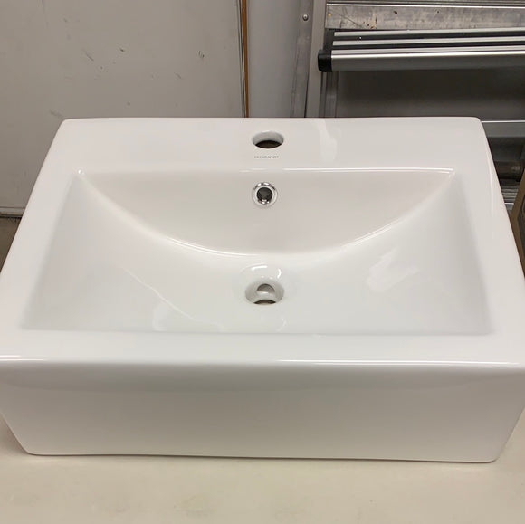 Rectangular Vessel Bathroom Sink with Overflow