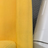 Modern Upholstered Comfy Accent Chair with Rubber Wood Legs, yellow, Slightly Irregular coloring