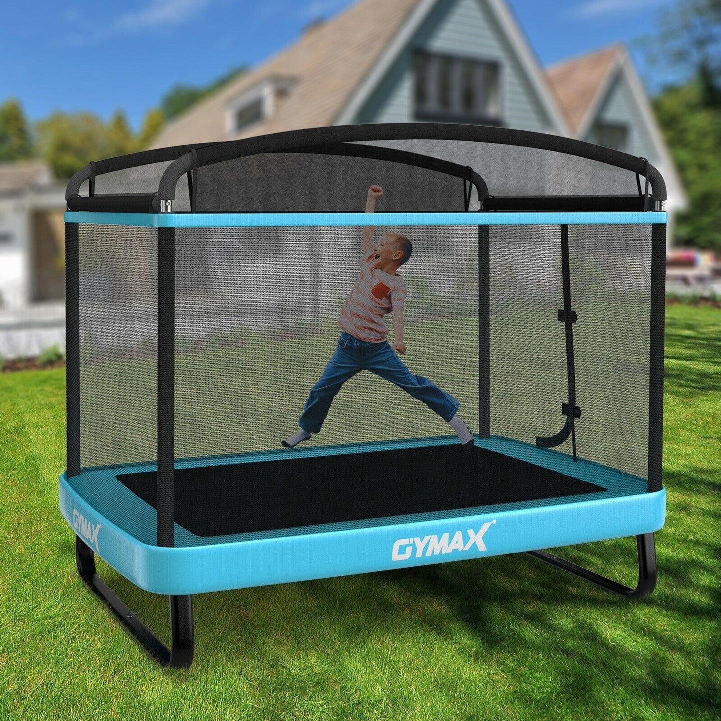 6 Feet Kids Entertaining Trampoline with Swing Safety Fence *UNASSEMBLED/IN BOX* - TW10004BL