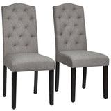 Set of 2 Tufted Upholstered Dining Chair, Grey, Assembled