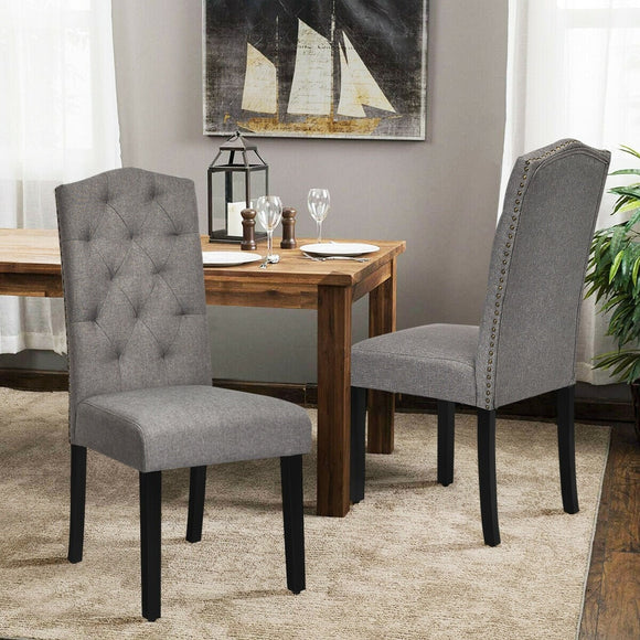 Tufted Upholstered Dining Chair - GREY, Each