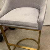 Richardson 26`` stool - grey, gold legs