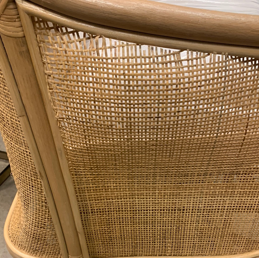 Ronalda Woven Barrel Back Chair with Cushion -Damaged, SPECIAL