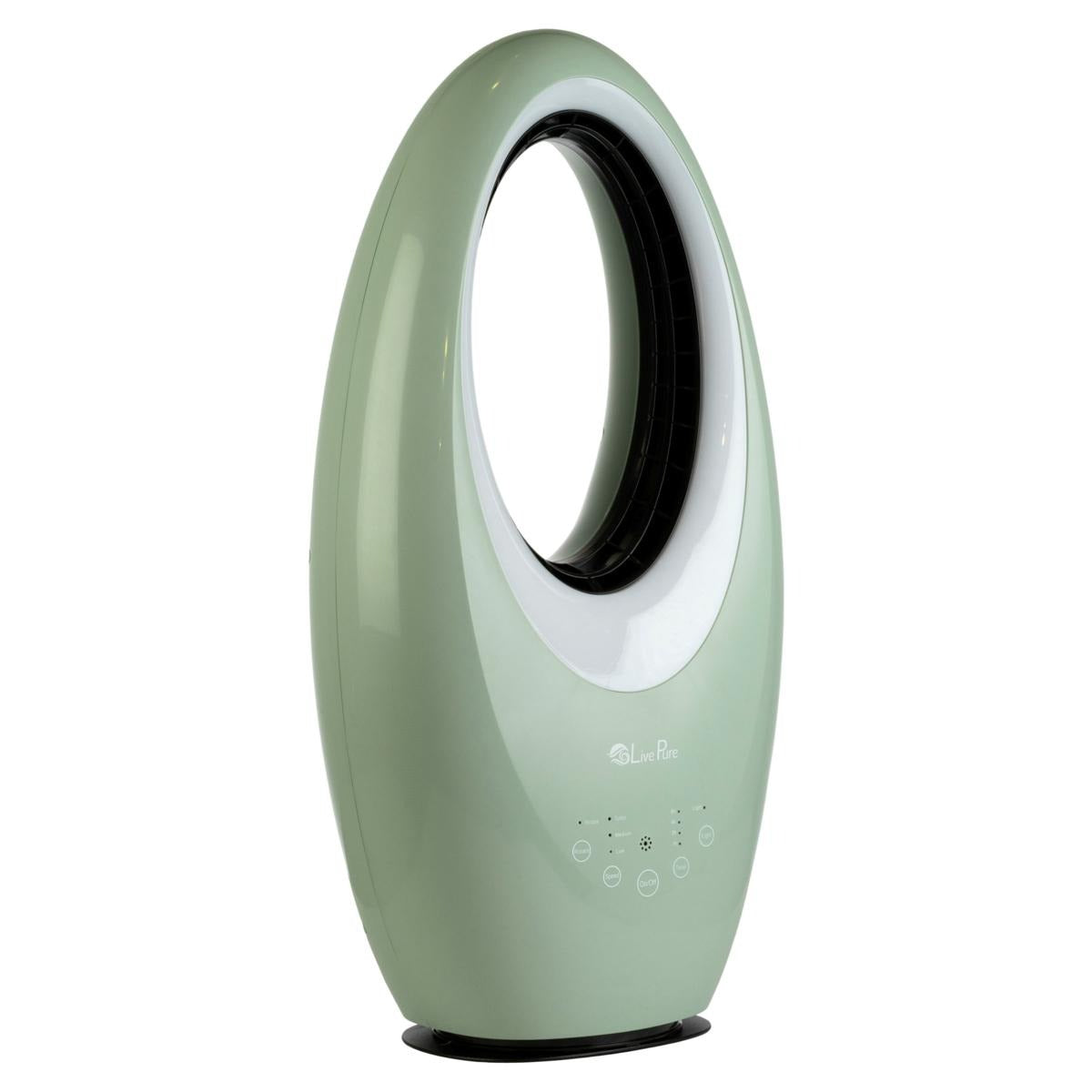 LivePure Bladeless Auto-Duster Fan, Oscillating Fan with Filter - SAGE