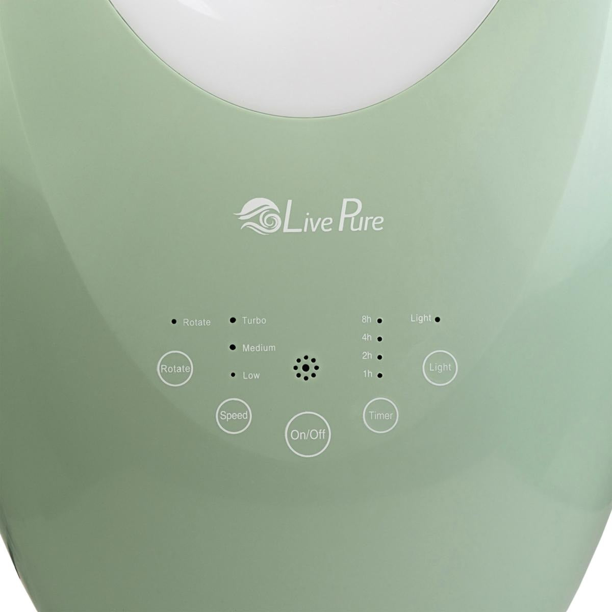 LivePure Bladeless Auto-Duster Fan, Oscillating Fan with Filter - SAGE